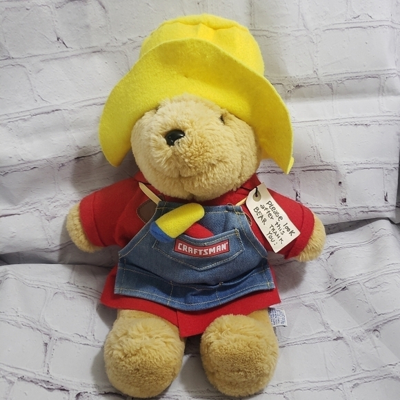 Sears Craftsman Paddington Bear Plush 12" Stuffed Animal Teddy Bear Vintage - Picture 1 of 8